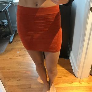 Burnt orange mini skirt